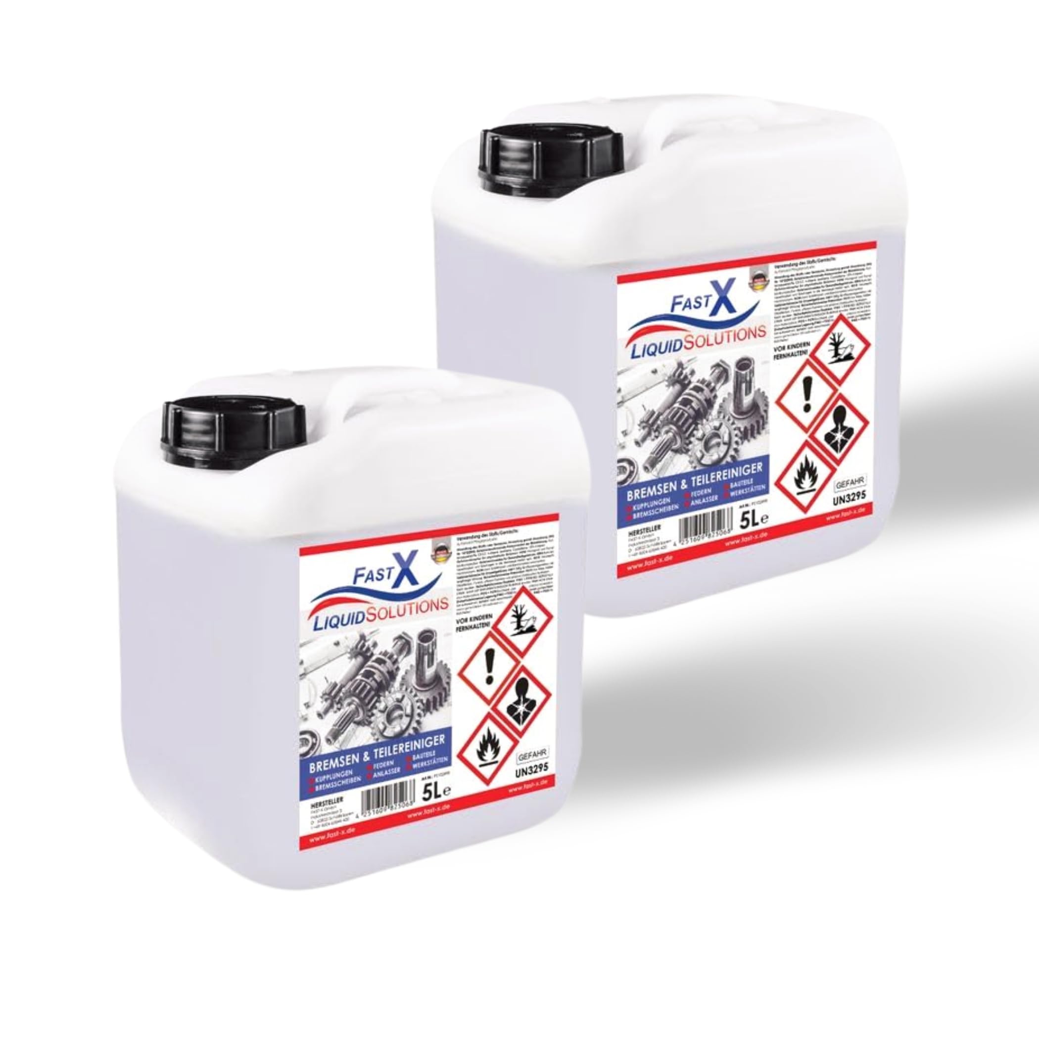 FASTX LIQUIDSOLUTIONS Fast X Bremsenreiniger 5 Liter – Werkstattreiniger Frei von Aceton, Schnelle & Effektive Reinigung, Schonend & Rückstandsfrei mit Sehr Kurzer Verdunstungszeit (2x5 Liter) Angebot bei HelloDeals