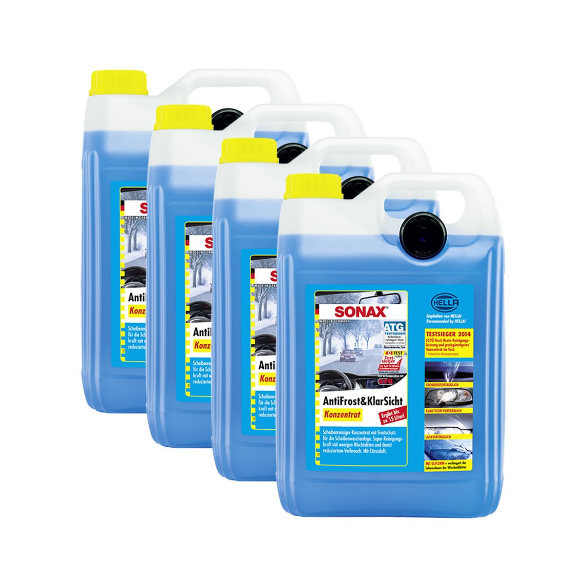 SONAX 4X 03325050 AntiFrost&KlarSicht Konzentrat Frostschutz Waschanlage 5L 20 l (1er Pack) Angebot bei HelloDeals