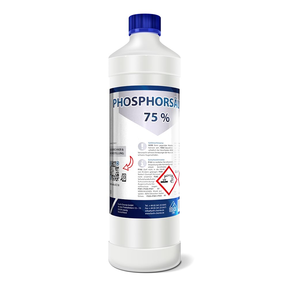 Phosphorsäure 75%, 1 L | Entroster, Rostlöser, Rostentferner, Rostumwandler (1, 5, 10 L) Angebot bei HelloDeals