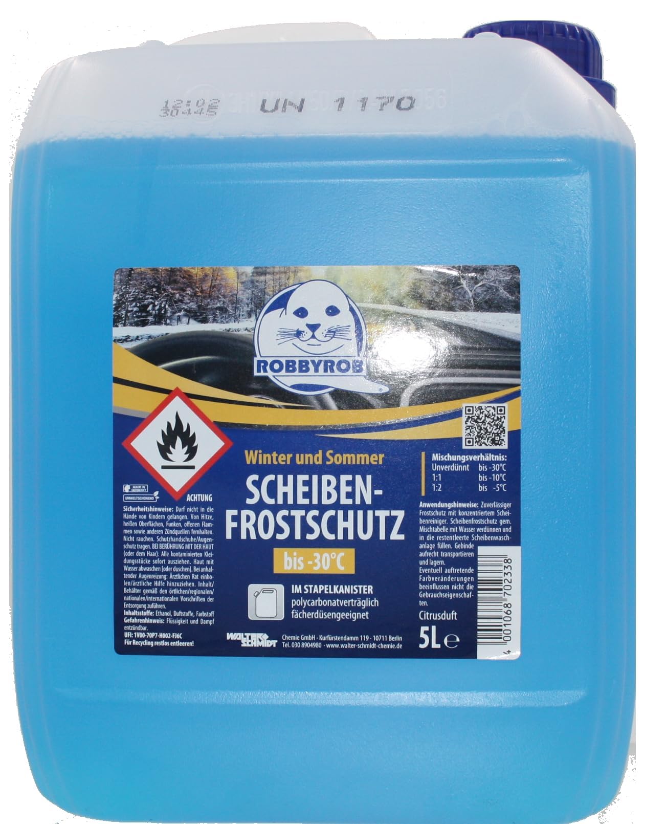 Robbyrob Scheibenfrostschutz bis -30°C gebrauchsfertig 5L Winterartikel Angebot bei HelloDeals