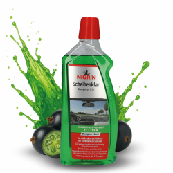 NIGRIN Scheibenklar Konzentrat 1:10 Designer Duft | 1 Liter | Reinigungszusatz für Autoscheiben und Scheinwerfer | entfernt Insekten, Öl, Fett | schlierenfrei | verhindert Streulicht | ab 5 °C Designer Duft 1 l (1er Pack) Angebot bei HelloDeals