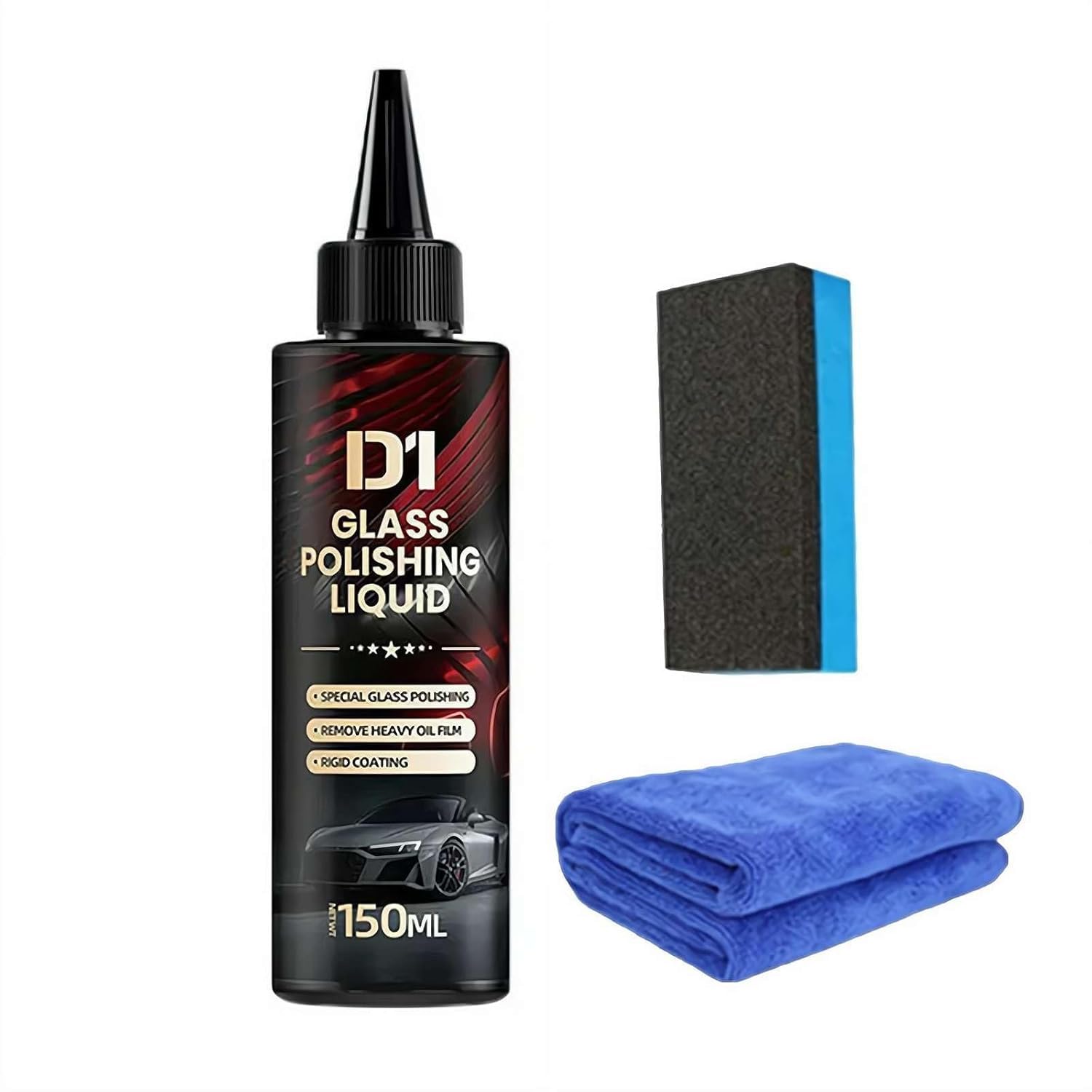 D1 Glass Polishing Liquid, Glasautos Politur Flüssigkeit, Autoglas Polierflüssigkeitsextrakt - Hochglanzfenster -Reinigungsmittel Automotive -Details für sichere Fahrtrei Angebot bei HelloDeals