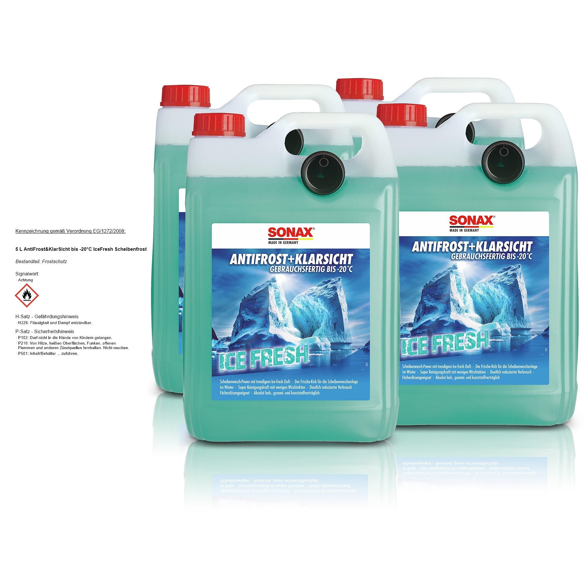 SONAX 4er Set 01335410 AntiFrost&KlarSicht 5 L gebrauchsfertig bis -20° Ice Fresh (20 L) 5 l (4er Pack) Angebot bei HelloDeals