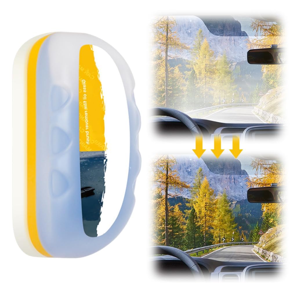 Automotive Ölfilm Reinigungsbürste, 2025 Neu Multifunktionaler Auto Glasreiniger mit 120ML Ölfilm Entferner, Anti-Beschlag Glasreiniger für Autoscheiben, Windschutzscheiben & Spiegel (1) Angebot bei HelloDeals