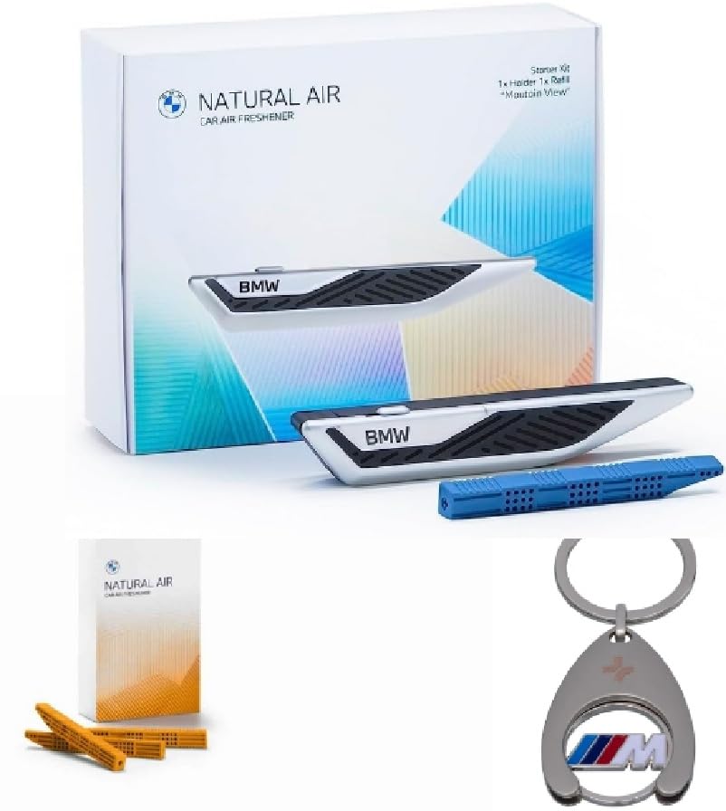 BMW Innenraumduft Set Natural Air Starter + Refill Endless Desert + Schlüsselanhänger Einkaufschip Geschenkset Fan Geschenkidee Angebot bei HelloDeals