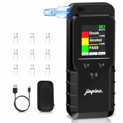 Alkoholtester Promilletester Mit Elektrochemischem Sensor: Hochpräziser Alkohol Tester Mit Zähler, Professioneller Digitaler Alkoholmessgerät USB-C Ladefunktion, Alkotester Für Privat Professionell Angebot bei HelloDeals