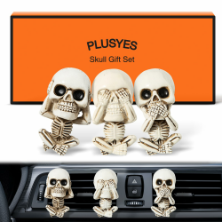 PLUSYES Totenkopf Auto Lufterfrischer Clips, Gothic Deko Innenraum, Horror Halloween Skelett Auto Accessoires, Lustiges Geschenk für Männer und Frauen White Angebot bei HelloDeals