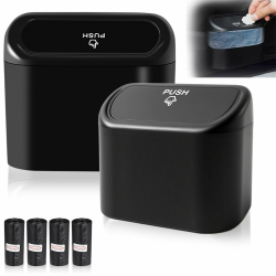 Hoclauho 2 Stück Auto Mülleimer mit 60 Stück Müllsäcke, Automülleinmer Mit innenraum Deckel, Mülleimer Klein, Hängende Aufbewahrungsbox Mülltonnen Angebot bei HelloDeals