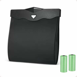 Einesin Magnetische Auto Mülleimer, Hochwertiges PU-Leder, Wasserdichter Fahrzeugmüllbehälter für den Autorücksitz, Mehrzweck Hängend Auto-Mülltüten, Schwarz (Mit Müllsäcken) Schwarz（l） Angebot bei HelloDeals