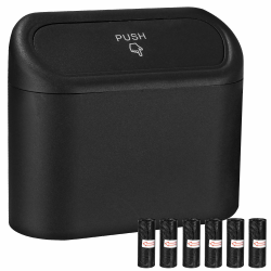 Zhufas Auto Mülleimer mit Deckel, Universeller Mini Automülleimer mit 120 Müllbeuteln, Mülleimer für Auto, Auto Zubehör(Schwarz) Angebot bei HelloDeals
