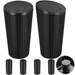 Lociban 2 Stück Auto Mülleimer mit Deckel, Tragbar mit 4 Rollen Müllsäcke, Abdichtung, Mini Mülleimer, Praktischer Getränkehalter in Auto, Büro, Zuhause Angebot bei HelloDeals