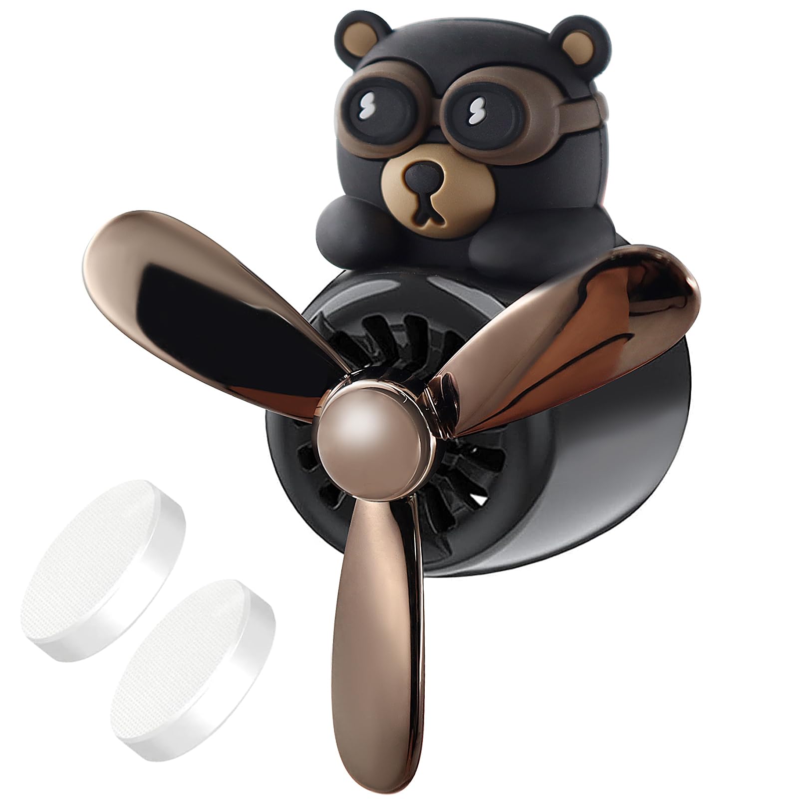 Bär Pilot Auto Lufterfrischer, Lufterfrischer Auto mit 2 Dufttabletten, Auto Aromatherapie Diffusor, Car Diffuser Auto, Vent Clip Auto, Clip Medaillon Schwarz Angebot bei HelloDeals