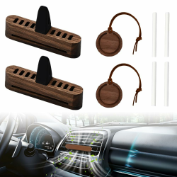 FuxFuis Auto Diffuser für Ätherische Öle Holz Autolüftungsklammer, 2 Aromatherapie Vent Clip + 4 Nachfüllauflagen + 2 Diffusor-Holzspäne, Badezimmer Parfüm Duft Holz Auto Lufterfrischer Vent Diffusor Angebot bei HelloDeals