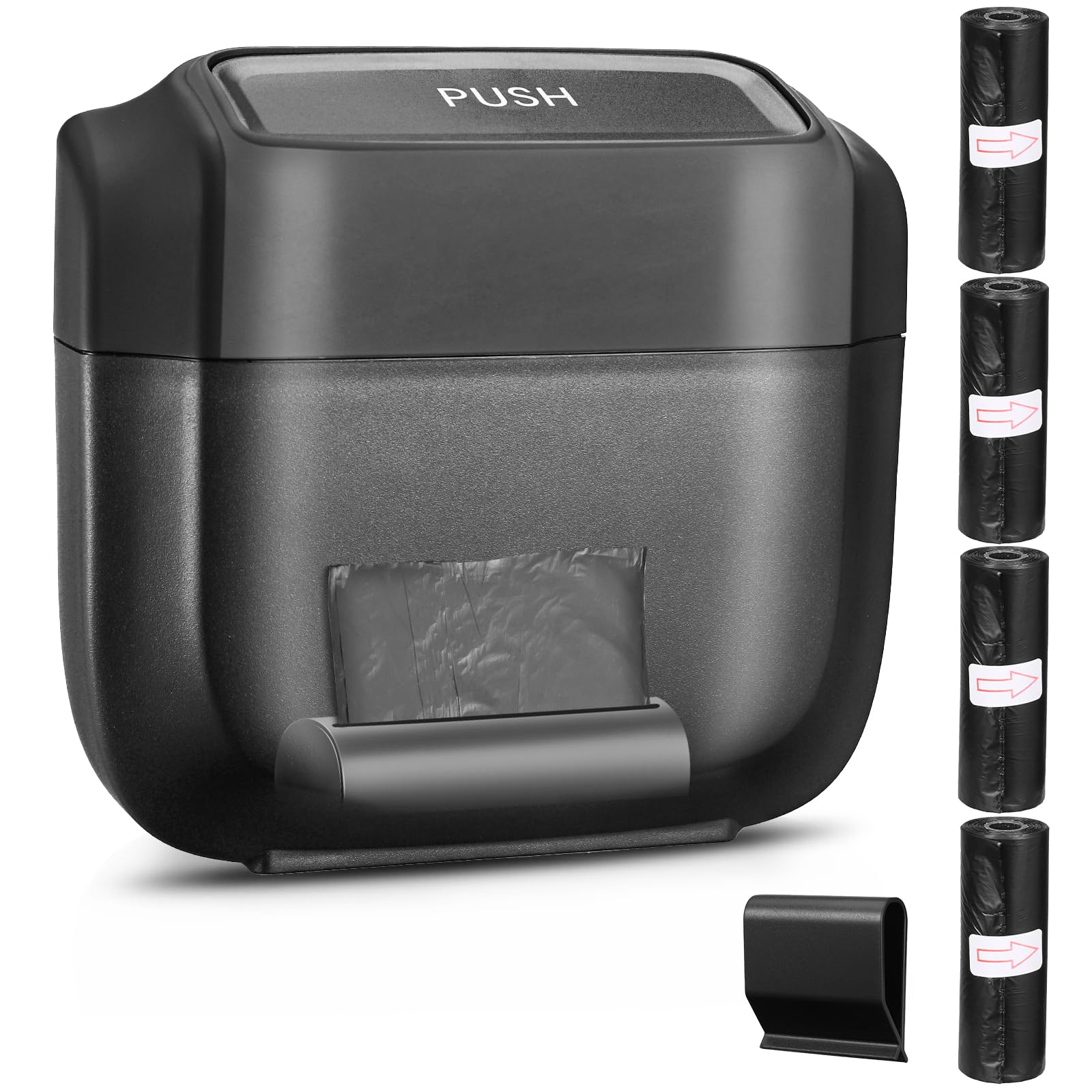 Zocipro Auto Mülleimer Innenraum, Integrierter Einbau-Müllbeutel Car Abfalleimer mit 4 Rollen Müllsäcke, Automülleinmer Mit Deckel Kann Aufgehängt Werden, Auto-Zubehör Mülleimer Angebot bei HelloDeals