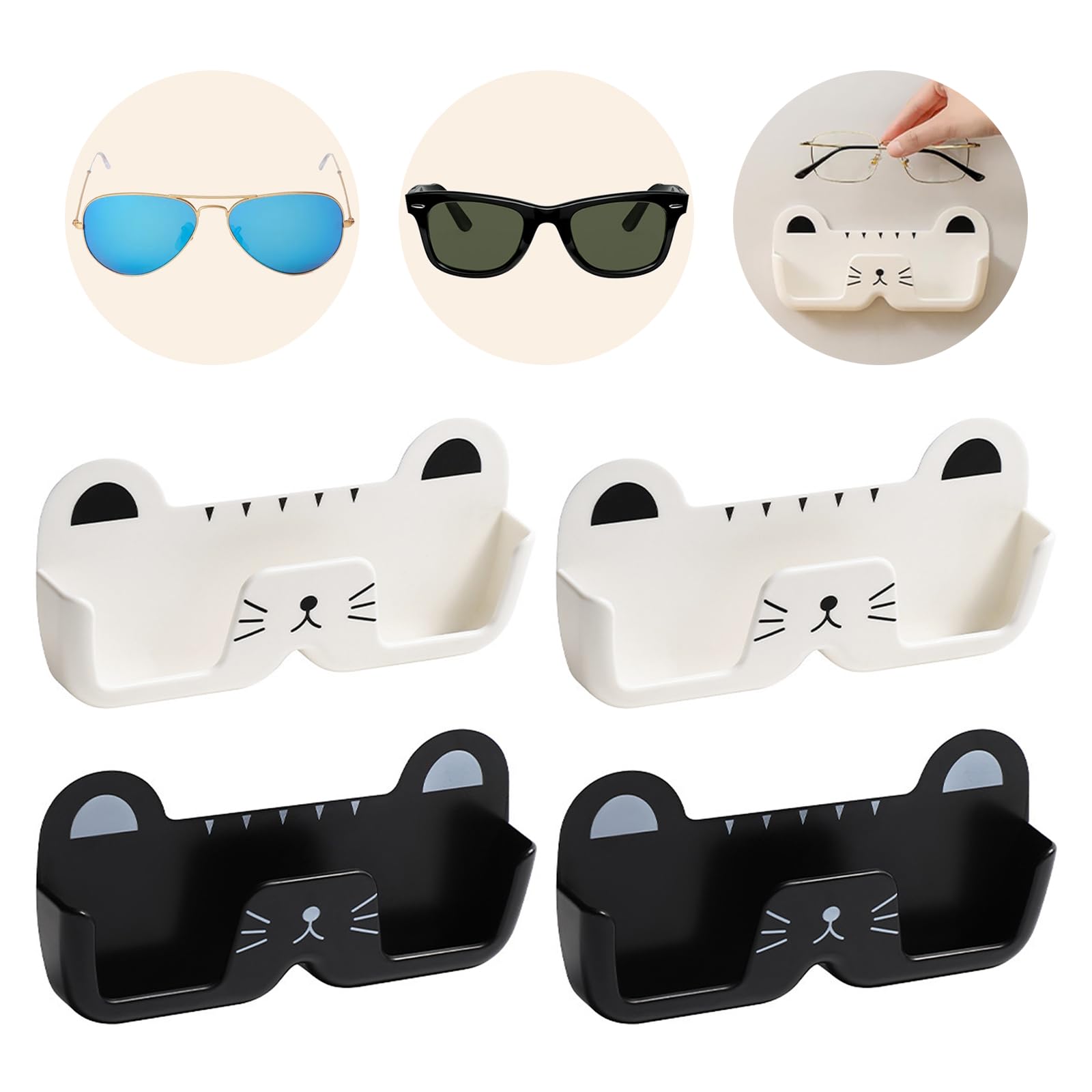 Suuwwn Brillenablage Wand, 4 Stück Brillenhalter Wand, Wand Brillenaufbewahrung, Sonnenbrillen Aufbewahrung Organizer Wandmontage zum Brille Sonnenbrillen Angebot bei HelloDeals