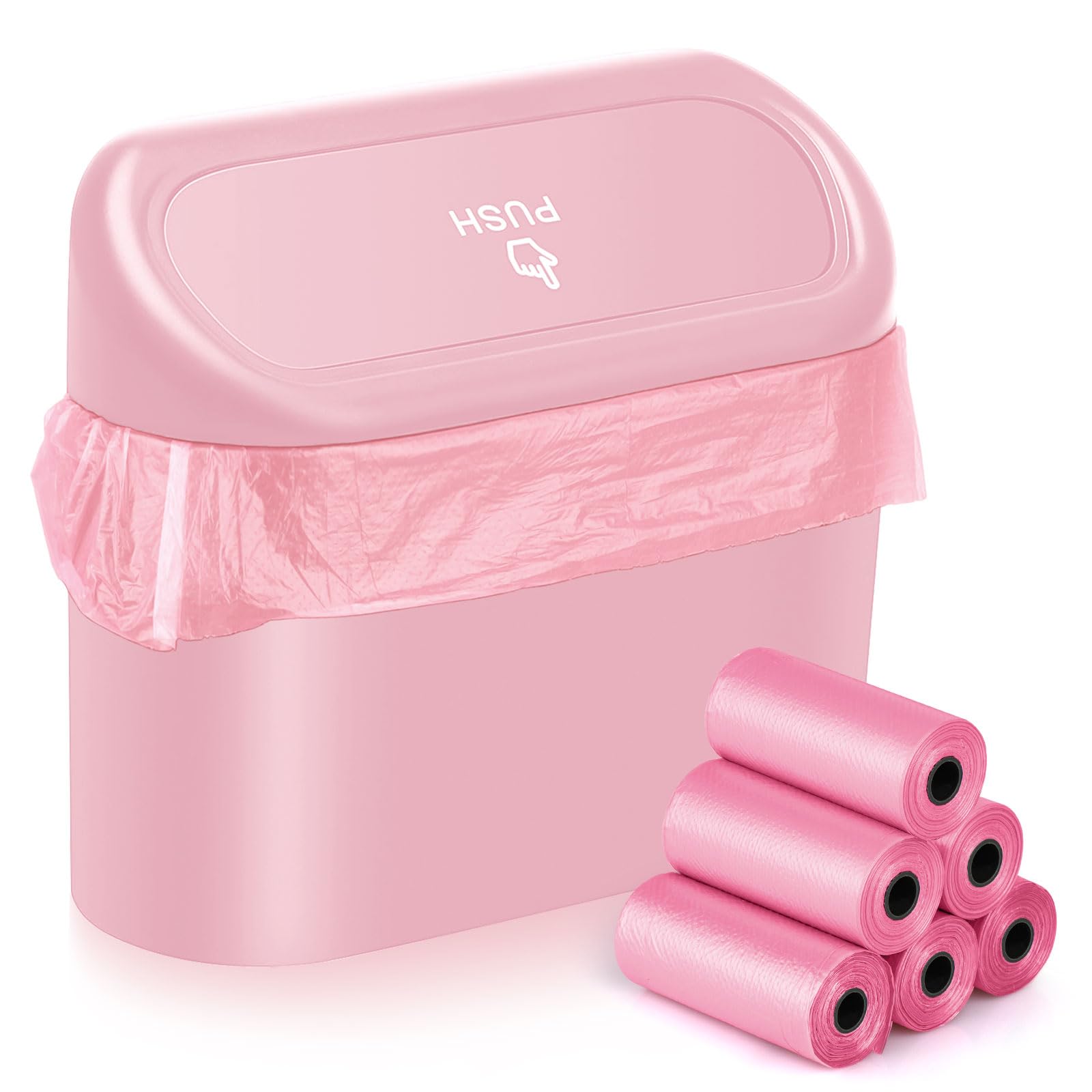 Auto Aufbewahrungsbox Klein mit 100 Müllsäcke Auto Mülleimer Mini Mülleimer mit Deckel für Büro Zuhause Wasserdicht Geruchlos Rosa,Automülleinmer,Mülleimer Klein,Automülleinmer Mit Deckel,Auto Gadgets Angebot bei HelloDeals
