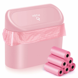 Auto Aufbewahrungsbox Klein mit 100 Müllsäcke Auto Mülleimer Mini Mülleimer mit Deckel für Büro Zuhause Wasserdicht Geruchlos Rosa,Automülleinmer,Mülleimer Klein,Automülleinmer Mit Deckel,Auto Gadgets Angebot bei HelloDeals