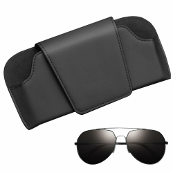 JReHuiG Brillenhalter Leder für Auto, Universal-Sonnenbrillenhalter Auto, Multifonction Sonnenblenden Organizer, Brillenetui Auto Zubehör Innenraum - Schwarz (Schwarz) Angebot bei HelloDeals
