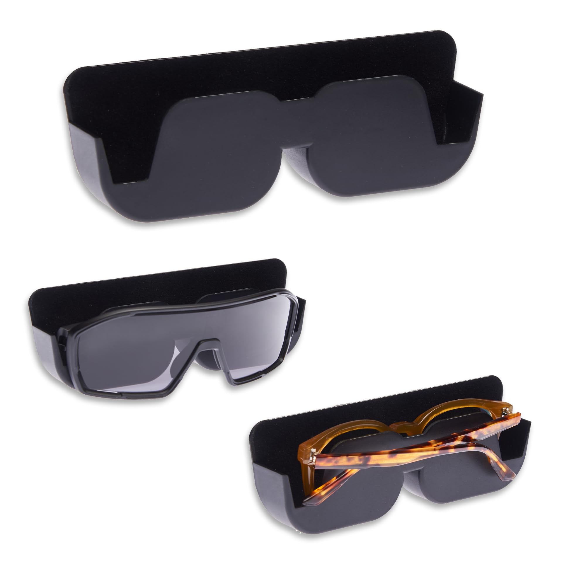 Smart-Planet Auto Brillenablage - KFZ Sonnenbrillen Aufbewahrung Halterung selbstklebend mit Filzpolsterung für Brillen im Auto Brillenetui Ablagebox Angebot bei HelloDeals