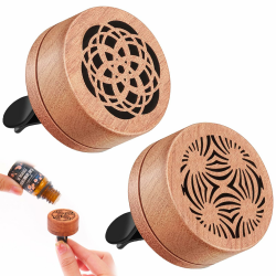Galenecx 2 Stück Auto Diffuser, Mini-Holz-Diffusor, Lüftungsclip, Aromatherapie-Diffuser, Auto-Aroma-Diffusor mit Lavastein, für Auto, Wohnzimmer, Büro Angebot bei HelloDeals