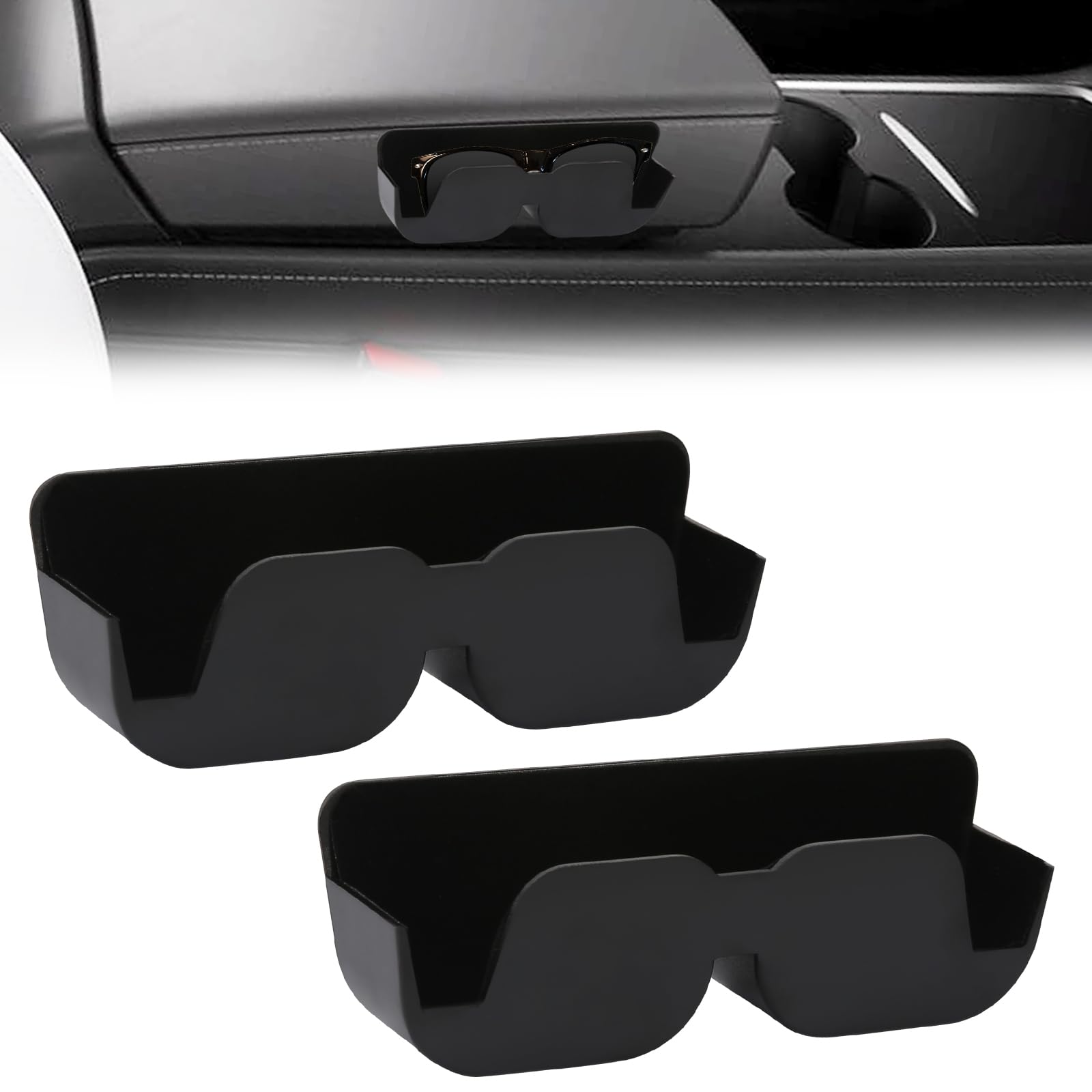 YGKYMVW Brillenhalter für Auto Brillenablage, 2 Stück Brillenetui Auto Sonnenbrillenhalter Auto Aufbewahrung Halterung Selbstklebend mit Filzpolsterung, Sonnenbrillen Halterung für Alle Fahrzeuge Angebot bei HelloDeals