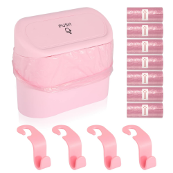 DUTIFUL Auto Mülleimer Klein Mini Auto Mülleimer mit Deckel Mülleimer Auto mit 105 Stück Auto Müllsäcke und 4 Stück Autositzhaken Automülleimer Mini Mülleimer für Auto Lagerung und Organisation Angebot bei HelloDeals