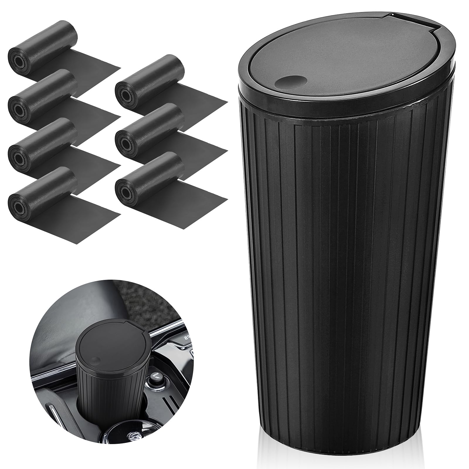 Peevisap Auto Mülleimer, Autozubehör Innenraum, Mülleimer Auto, Automülleinmer Mit Deckel, Auto Mülleimer Innenraum Mit 7 Rollen Müllbeutel, Für Autos, Zuhause, Büro, Schlafzimmer Angebot bei HelloDeals