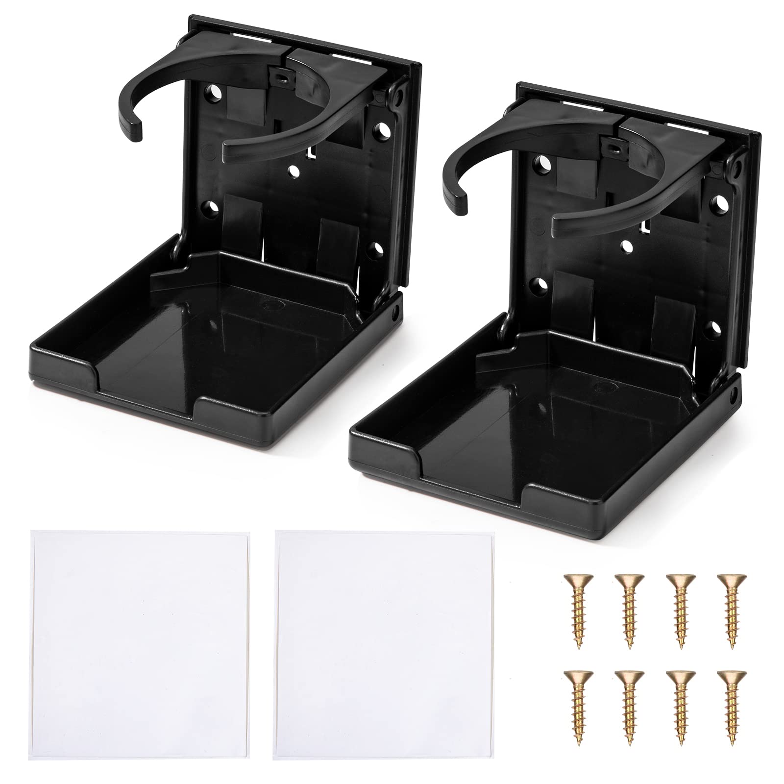 Auto Getränkehalter Verstellbarer Flaschenhalter Faltbar Becherhalter Kaffeebecherhalter für Auto Wohnmobil 2 Stück Schwarz Angebot bei HelloDeals