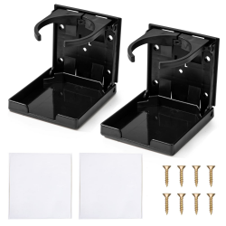 Auto Getränkehalter Verstellbarer Flaschenhalter Faltbar Becherhalter Kaffeebecherhalter für Auto Wohnmobil 2 Stück Schwarz Angebot bei HelloDeals