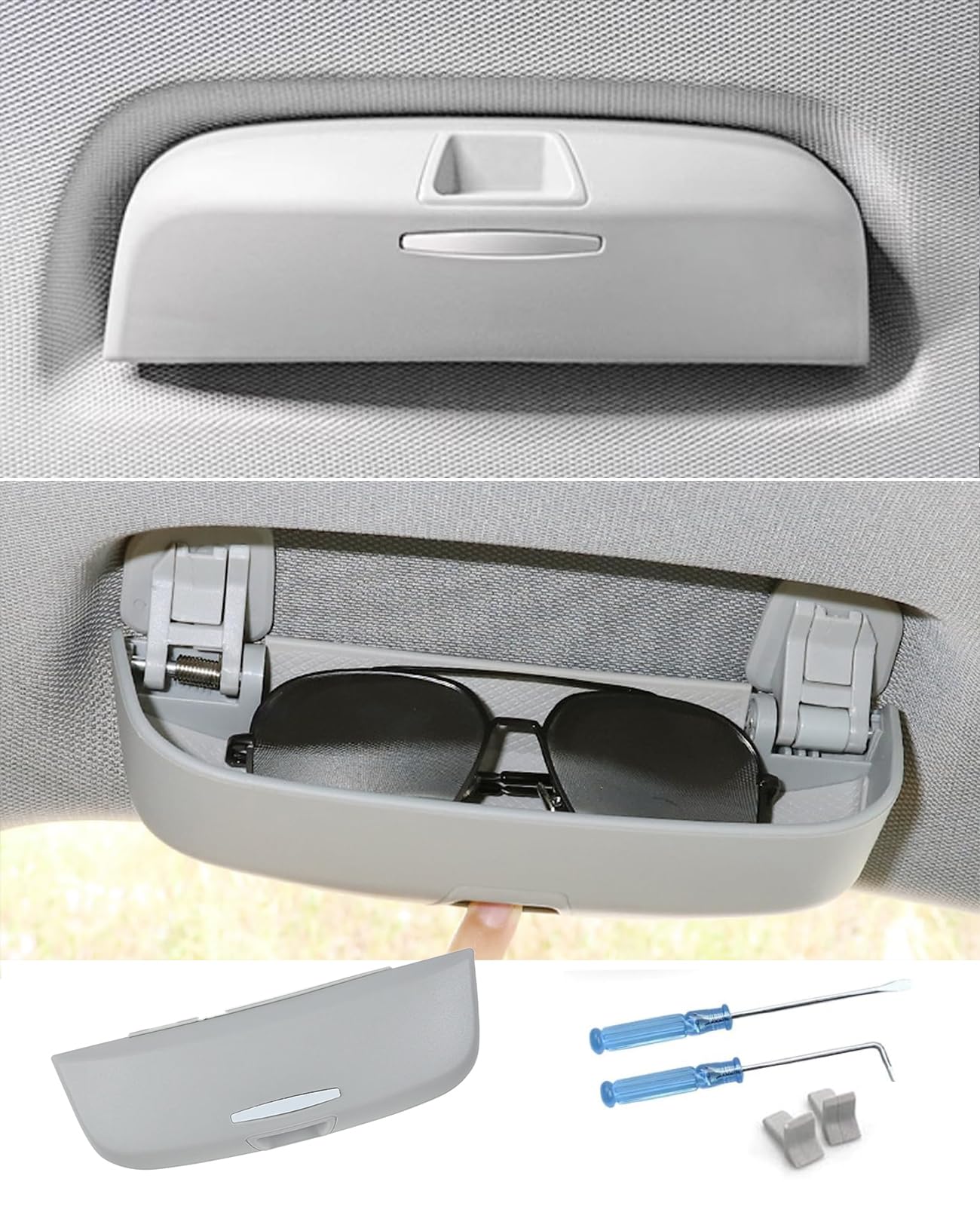 GAFAT Kompatibel mit VW Tiguan 3/ Passat B9 Variant 2024 2025 2026 Sonnenbrillenhalter Brillenetui, Aufbewahrungsbox Ablagen Organizer, T1-guan 3 Zubehör, Pasat B9 Zubehör (Grau) Angebot bei HelloDeals