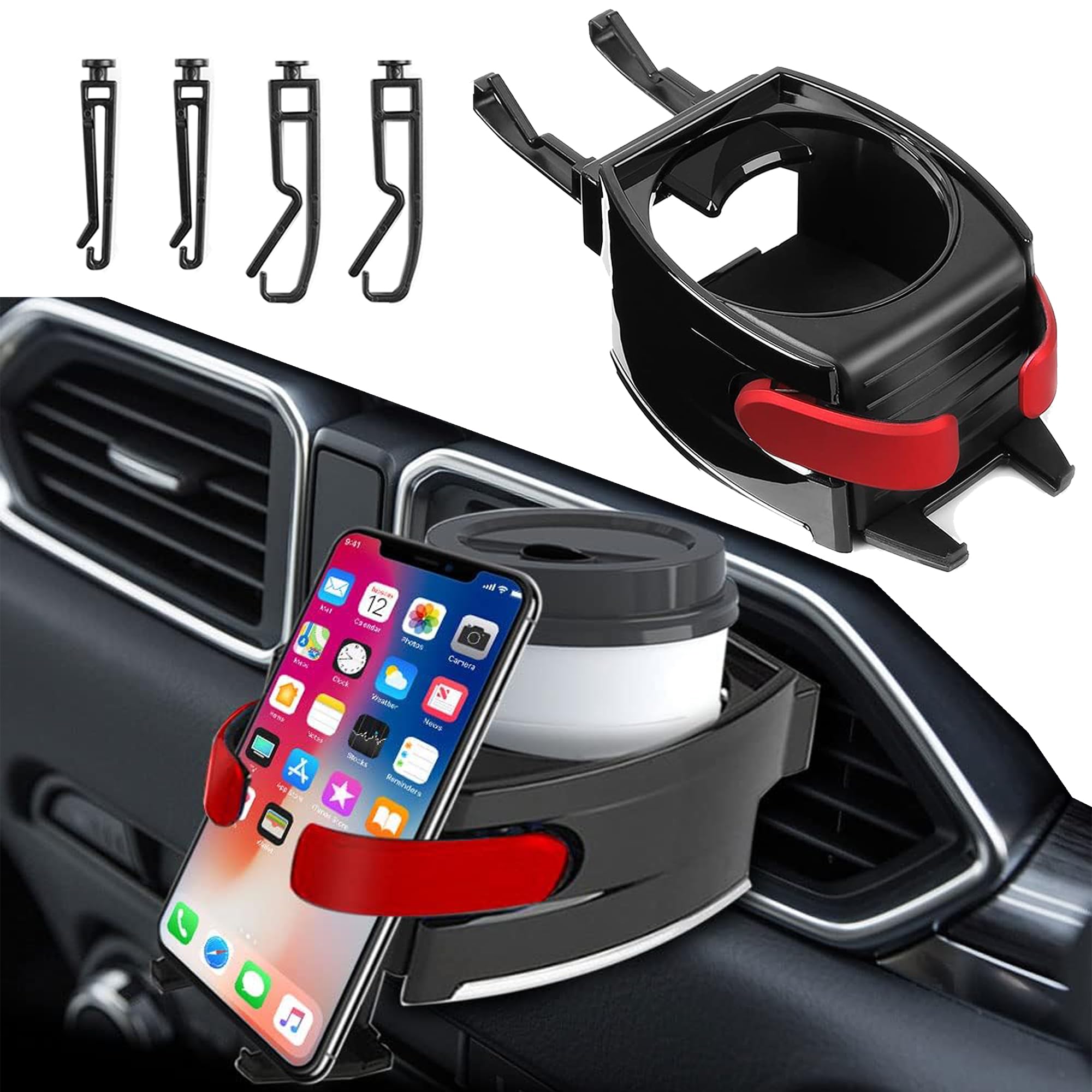 2-in-1 Handyhalterung für Lüftungsschlitze, Getränkehalter für Auto, Multifunktion Auto Becherhalter Handyhalterung geeignet für alle Phone usw, Lüftungshalterung für Kaffeebecher und Getränkedose Type 1-1pcs Angebot bei HelloDeals