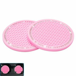 JJiaoLinin Auto Getränkehalter Untersetzer,2 Stück Universal Auto Getränkehalter Einsatz Bling Bling Strass Auto Dekor Zubehör Anti-Rutsch Auto Untersetzer Rosa Angebot bei HelloDeals