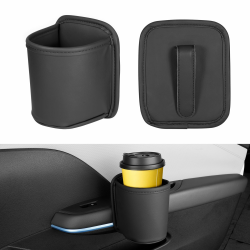 VDARK 2 Stück Getränkehalter aus Leder für die Autotür, universeller Flaschenhalter zum Anklipsen für den Rücksitz, kratzfester Getränke-Organizer für Wasser, große Tassen und Getränke, Schwarz 2P Angebot bei HelloDeals
