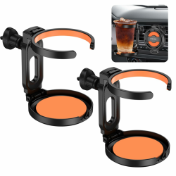 Faltbarer Auto Getränkehalter, Auto-Getränkehalter, verstellbare Klappbar Becherhalter für Lüftungsschlitze im Auto, Platz für Cola, Kaffee, Tee (2 Stück) Schwarz und orange Angebot bei HelloDeals