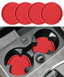 Flaconi 4-teiliges Auto-Untersetzerset,Getränkehalter-Einsatz im Auto,Auto-Untersetzer für Getränkehalter,Auto-Innenausstattung,Auto-Becheruntersetzer,7 cm rutschfeste Getränkematte (Rot) Angebot bei HelloDeals
