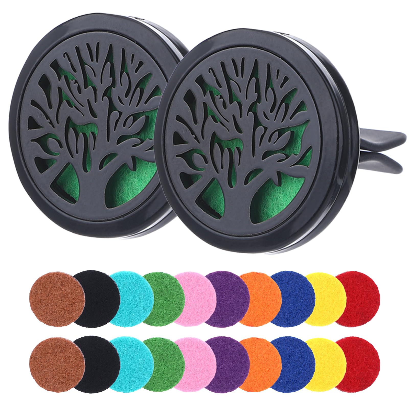 2 Stück Auto Aromatherapie,Auto Diffuser für ätherische öle,Auto Duft Auto,ätherisches öl Diffusor,Lufterfrischer Auto Lufterfrischer,Autoduft mit 20 Stücke Refill Pads für Auto Andere Indoor-Plätze 2 Schwarz Angebot bei HelloDeals