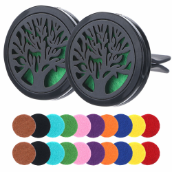 2 Stück Auto Aromatherapie,Auto Diffuser für ätherische öle,Auto Duft Auto,ätherisches öl Diffusor,Lufterfrischer Auto Lufterfrischer,Autoduft mit 20 Stücke Refill Pads für Auto Andere Indoor-Plätze 2 Schwarz Angebot bei HelloDeals