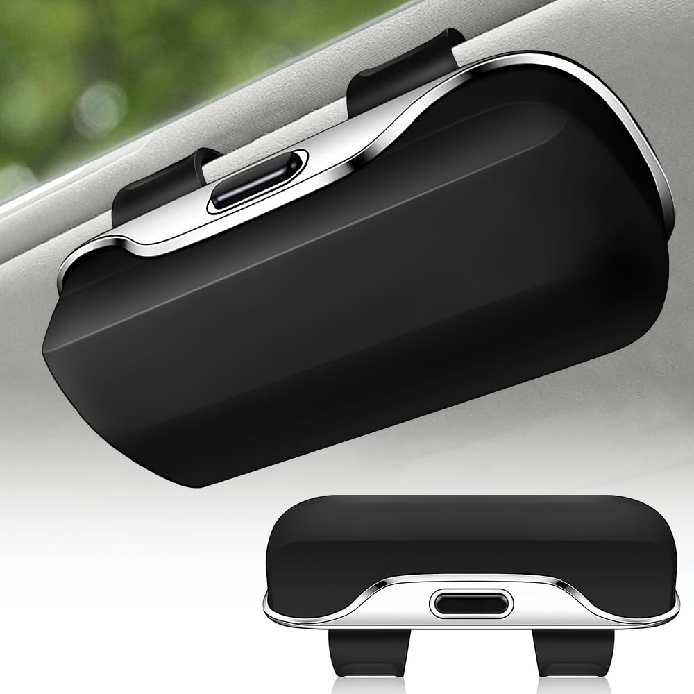 KBIBCK Auto-Brillenetui, Sonnenbrillenhalter für Auto Visier, Auto-Visierbox, Tragbarer Sonnenbrillenhalter für Sonnenblende, Universal Sonnenbrillenhalter Auto, Auto Sonnenbrille Halter (Schwarz) Angebot bei HelloDeals