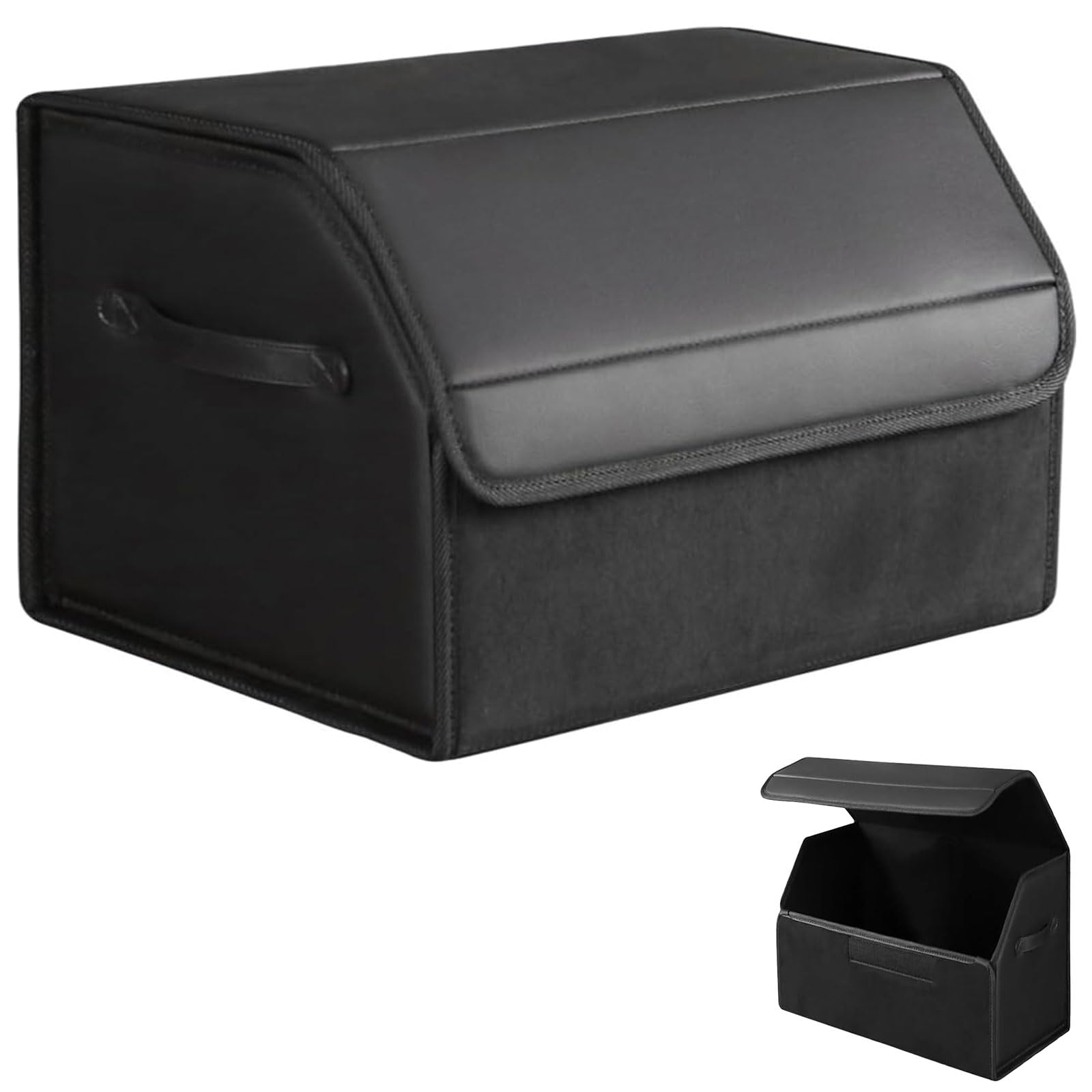 Bcuuozeeing Auto Kofferraum Wasserdicht, Faltbare Leder Aufbewahrungsbox, Auto Kofferraum Organizer, Kofferraumtasche, SUV Limousine Aufbewahrungsbox, Camping Organizer, Haushaltsklassifikationsbox Angebot bei HelloDeals