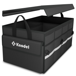 K KNODEL Autostruktur-Organisator mit faltbarem Deckel, Autospeicherbox und tasche, großer Kofferraumordner, Autoorganisator für Fahrzeuge und SUVs (Mittel, Schwarz) Schwarz Mittel Angebot bei HelloDeals