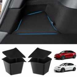 CARERSTEN Kofferraum Organizer für Tesla Model Y 2 Stücke Kofferraum Aufbewahrungsbox für Tesla Seitentaschen Heckkofferraum Organizer für Tesla Model Y Auto zubehör für 2022 2023 Schwarz Zubehör Angebot bei HelloDeals
