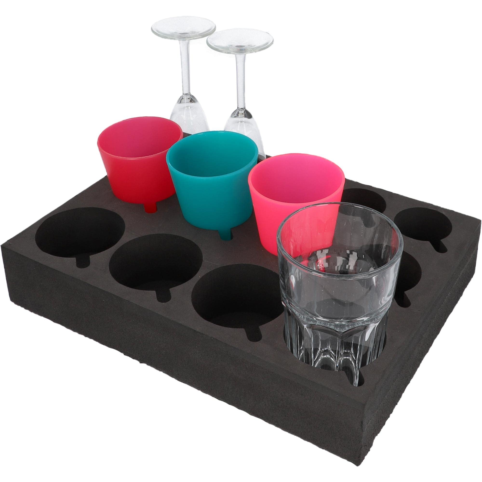 cartrend Caravan Glas- und Tassenhalter, Schützt vor Bruchgefahr und Klappern, 13 Halter, Camping, Campingzubehör, Wohnwagen, Wohnmobil, Wohnwagenzubehör, schwarz Angebot bei HelloDeals