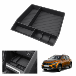 GAFAT Dacia Sandero 3/Stepway 3/Dacia Jogger 2022-2024 2025 Mittelkonsole Aufbewahrungsbox, Sandero 3 Stepway Organizer Tray Unten die Mittelkonsole, Dacia Sandero 3 Zubehör Angebot bei HelloDeals