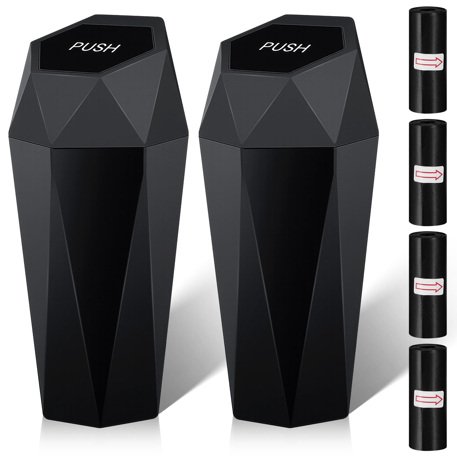 MICHIHOMIE 2 Stück Auto Mülleimer mit Deckel, Tragbare Automülleimer mit 4 Rollen Müllsäcke, Auto Mülleimer Innenraum, Praktischer Mini Mülleimer für Auto Zuhause Office, Wasserdicht und Geruchsdicht Angebot bei HelloDeals