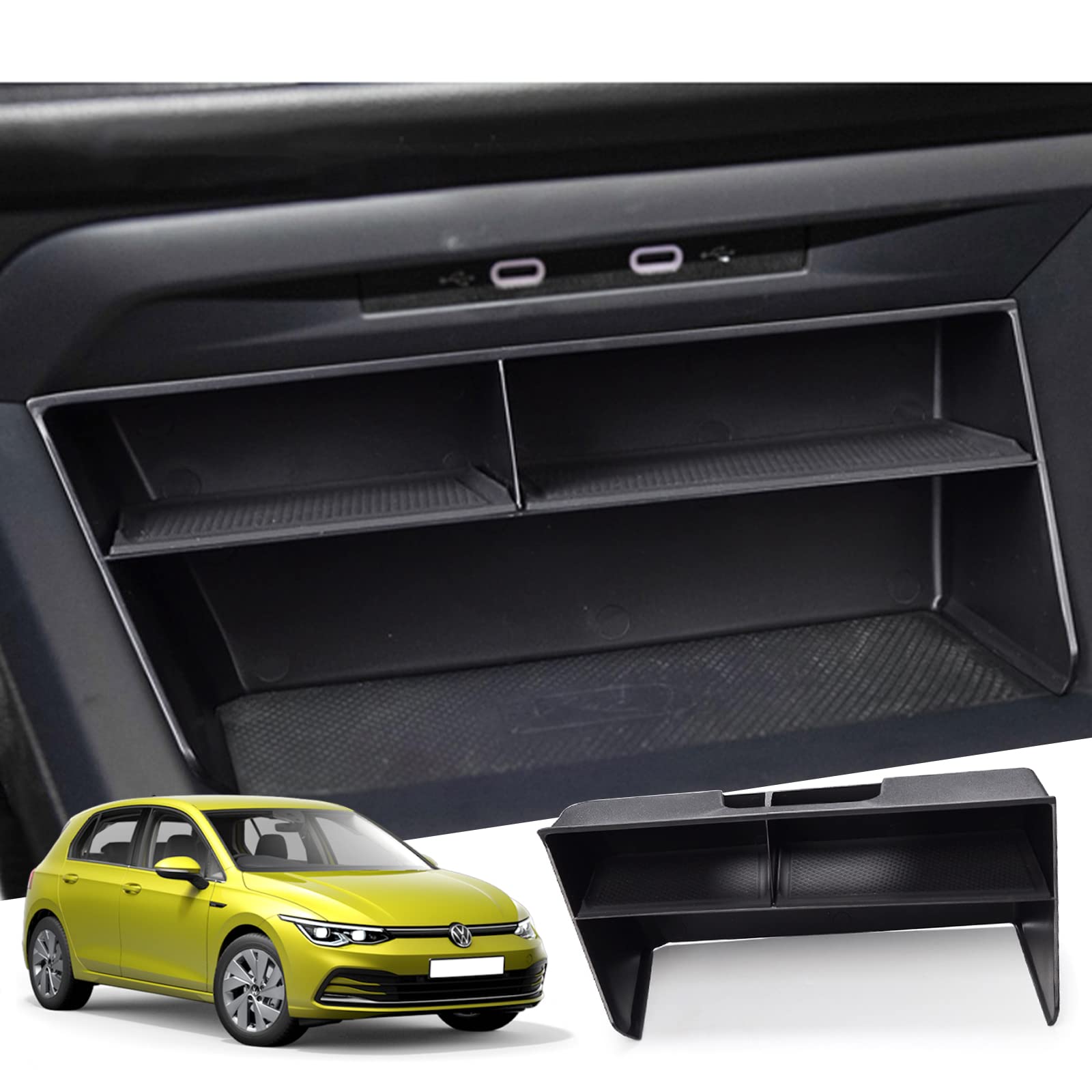 GAFAT Kompatibel mit VW Golf 8 8.5 GTI GTE GTD Alltrack R Variant 2020-2024 2025 Mittelkonsole Ablagefächer, Golf 8.5 MK8 Multifunktionale Aufbewahrungsbox Interieur Organizer Tray, Golf 8 Zubehör Mittelkonsole Organizer Mittelkonsole Angebot bei HelloDeals