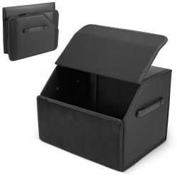 TranRantic Auto Kofferraum Organizer, 38x31x30cm Auto Tasche Kofferraum mit Deckel, Zusammenklappbarer Kofferraumtasche mit Magnetschnalle, Aufbewahrungsbox mit Griffen (Schwarz) Angebot bei HelloDeals