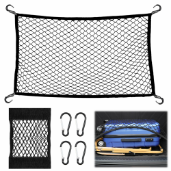 KASURE Gepäcknetz Auto, 40 X 60 cm Kofferraumnetz Mit 4 Karabinern, Kann Auf 72 X 108 cm Kofferraum Netz Erweitert Werden, Passend Für Die Meisten Kofferraumnetze Autos, Festes Gepäck 40*60 Angebot bei HelloDeals