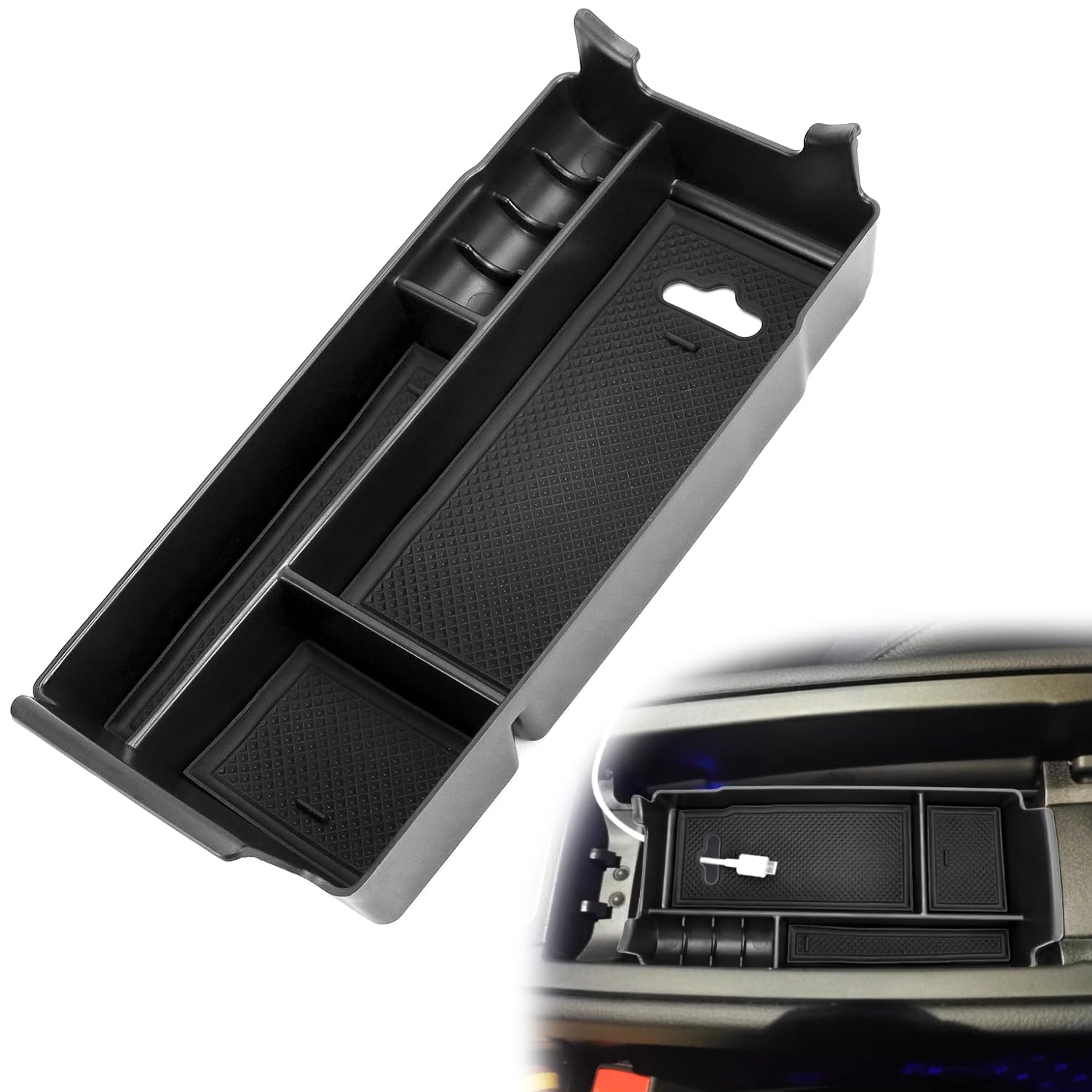 QWORK® Mittelkonsole Aufbewahrungsbox, Armlehnen-Aufbewahrungsbox, Kompatibel mit Mercedes Benz Modelle A Klasse A/B/CLA/GLA/GLB Angebot bei HelloDeals