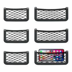 Kofferraum Netztasche Auto, 6 Stück Selbstklebend Elastisch Ablagenetz Auto Kofferraum Aufbewahrungsnetz Tasche für Mobiltelefone Führerschein Kleinteile(20x8cm und15x8cm) Angebot bei HelloDeals