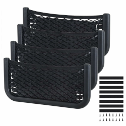 Omtofo 3 in 1 Auto Aufbewahrungsnetz, 4 Stück 26 x 12cm Selbstklebendes Netztasche Auto, Elastisch Ablagenetz mit Gummiband und Schraube, Kofferraum Netztasche Gepäcknetz für Wohnmobil, Boote, Zuhause 26*12cm-4pcs Angebot bei HelloDeals